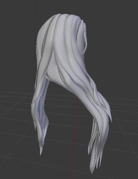 Female hair style rigged 3D model Low-poly 3D model_1