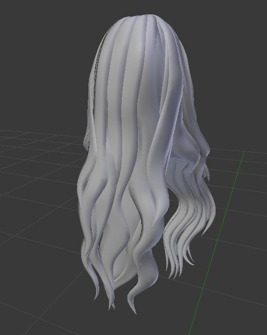 Female hair style rigged 3D model Low-poly 3D model_3