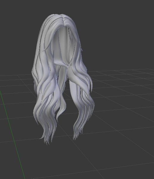 Female hair style rigged 3D model Low-poly 3D model_2