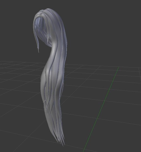 Female hair style rigged 3D model Low-poly 3D model_4