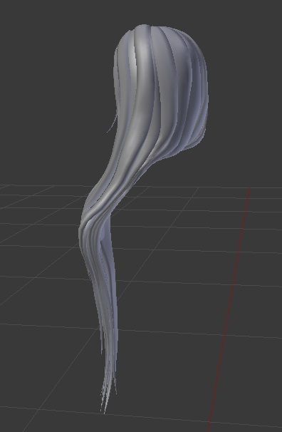 Female hair style rigged 3D model Low-poly 3D model_1