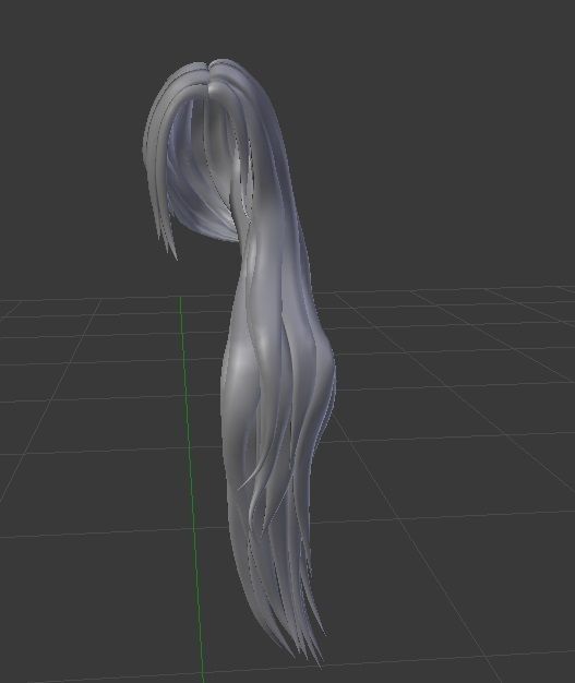 Female hair style rigged 3D model Low-poly 3D model_2