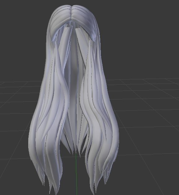 Female hair style rigged 3D model Low-poly 3D model_3