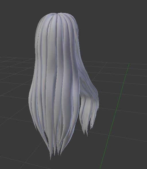 Female hair style rigged 3D model Low-poly 3D model_4