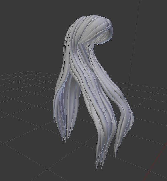 Female hair style rigged 3D model Low-poly 3D model_2