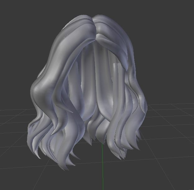 Female hair style rigged 3D model Low-poly 3D model_4