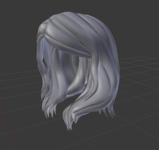 Female hair style rigged 3D model Low-poly 3D model_3