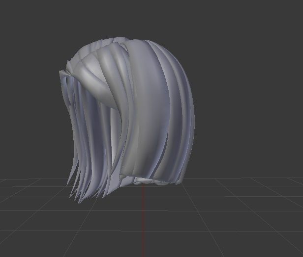 Female hair style rigged 3D model Low-poly 3D model_1