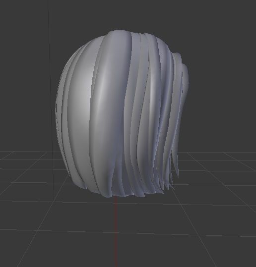 Female hair style rigged 3D model Low-poly 3D model_3