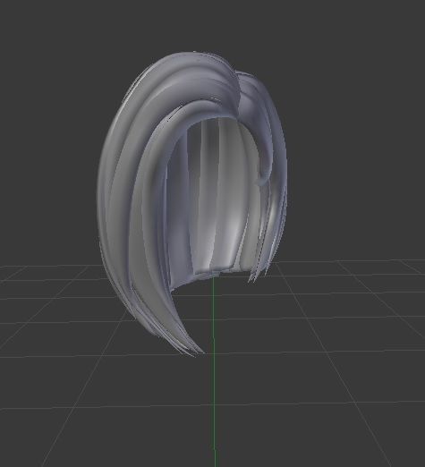 Female hair style rigged 3D model Low-poly 3D model_2