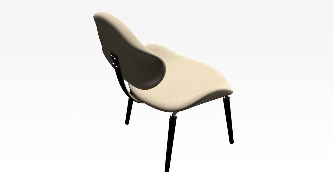 Chair 3D model with legs Low-poly 3D model_2