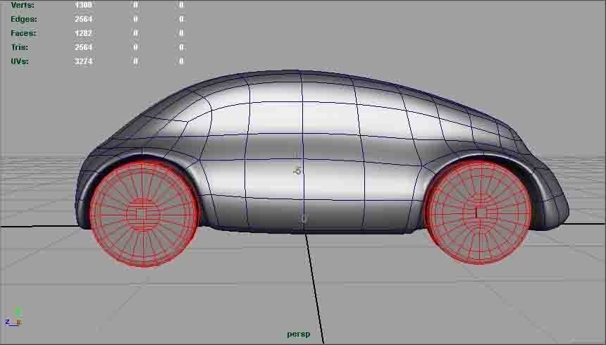Car Concept Body Mercedes and Google AAA Low-poly 3D model_4
