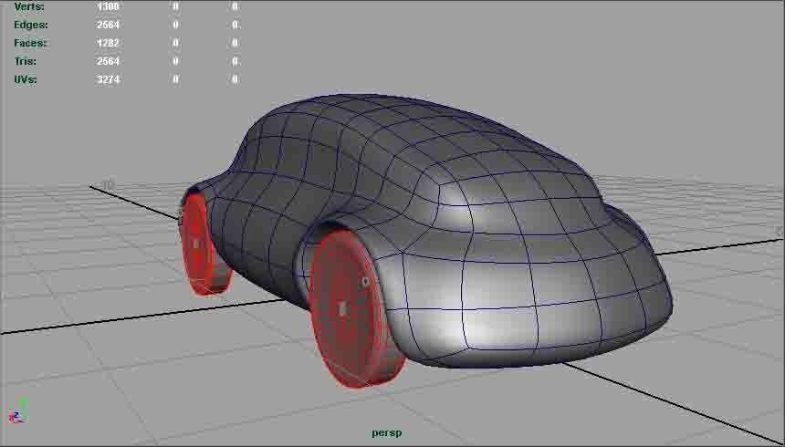 Car Concept Body Mercedes and Google AAA Low-poly 3D model_5