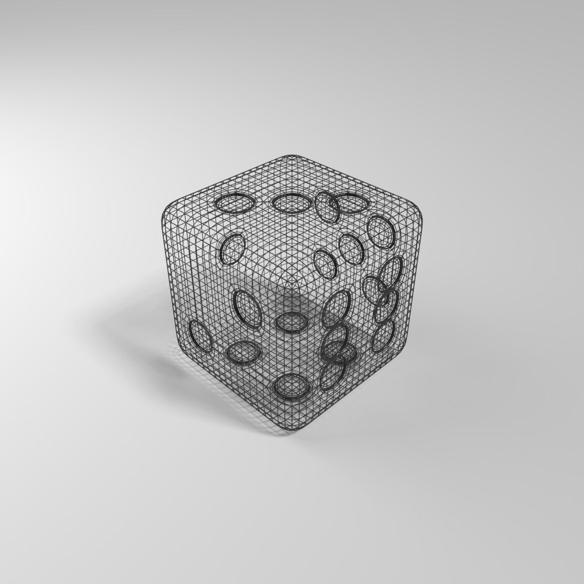Glass Dice Low-poly 3D model_7