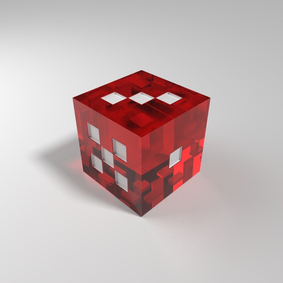 Glass Dice Low-poly 3D model_2