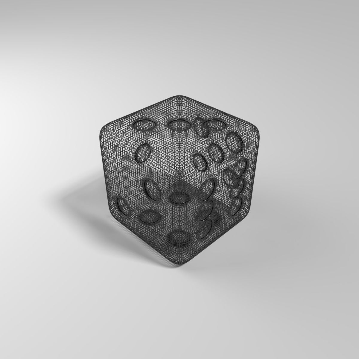 Glass Dice Low-poly 3D model_9