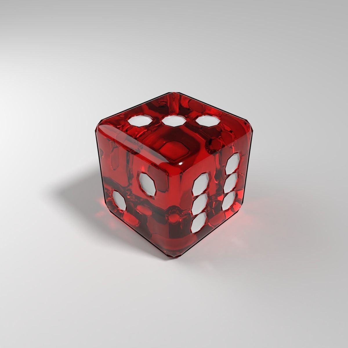 Glass Dice Low-poly 3D model_4