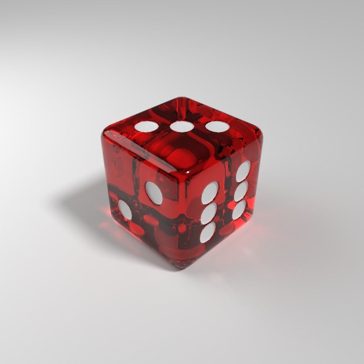 Glass Dice Low-poly 3D model_6