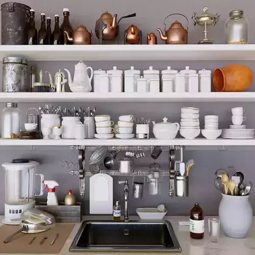 Set-140 kitchen with shelves