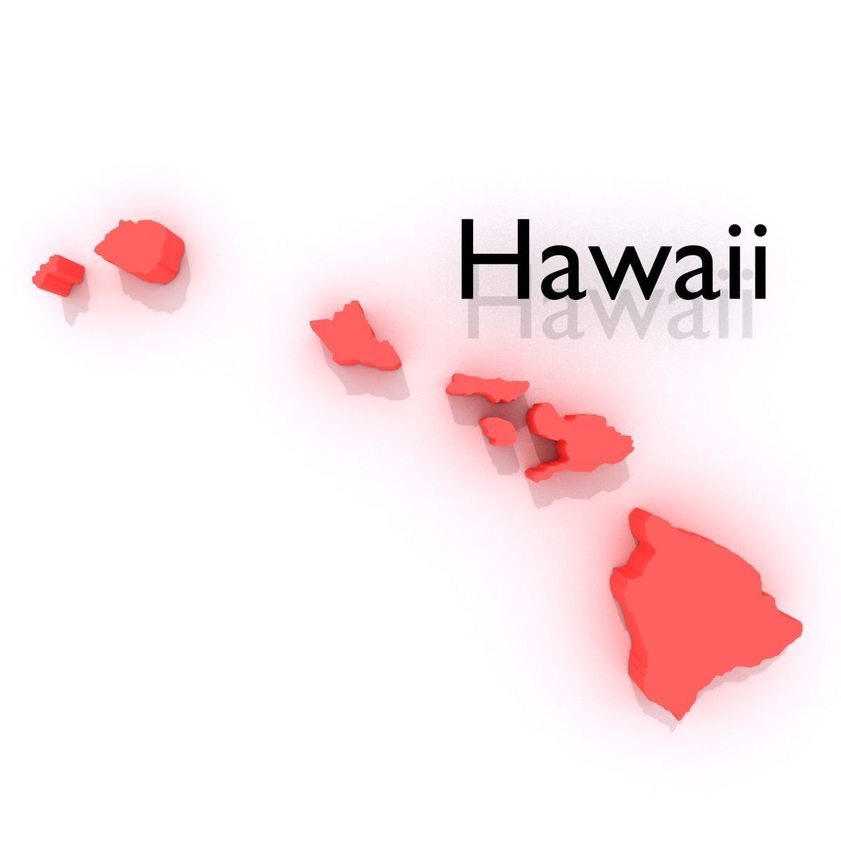 Map of the United States of America USA Low-poly 3D model_5