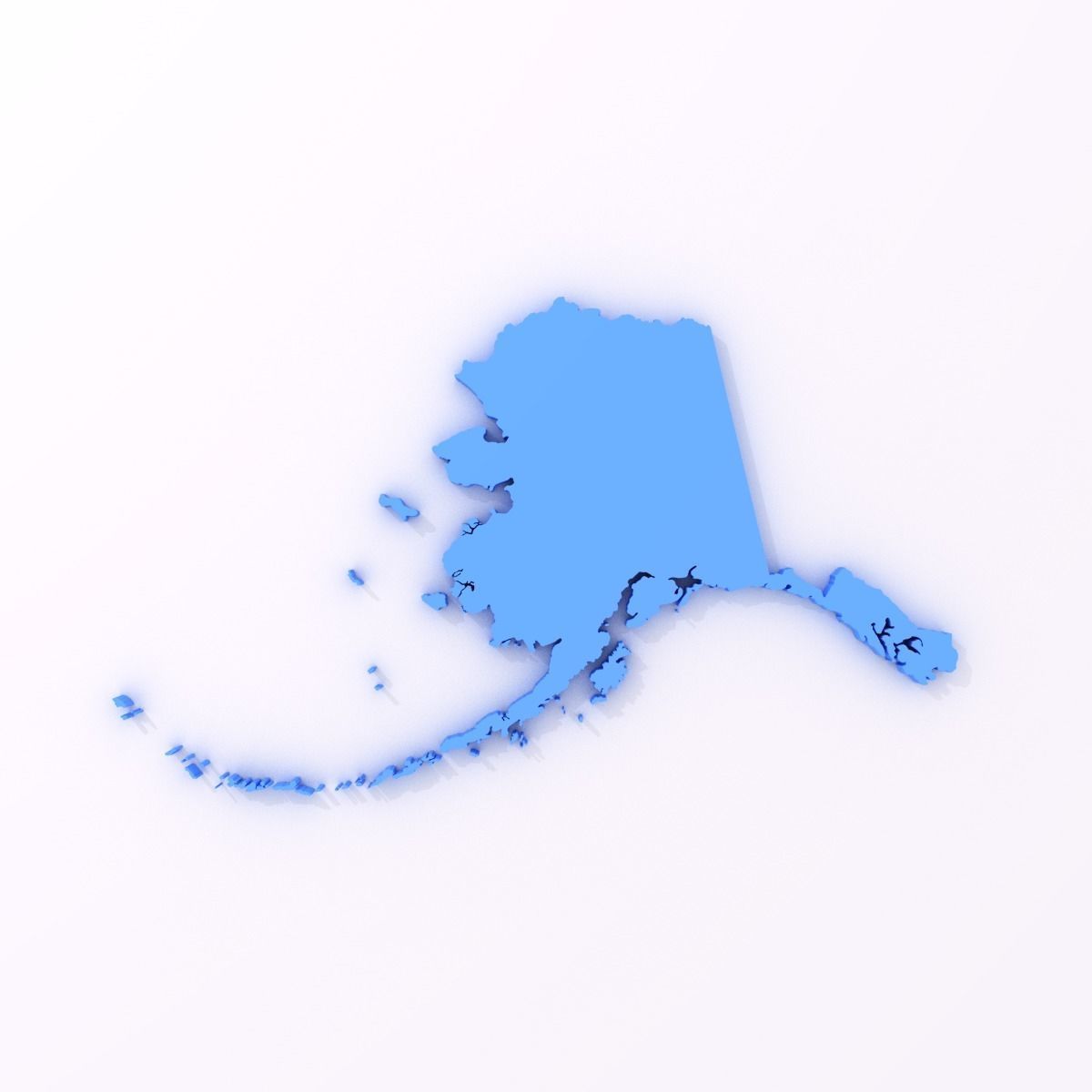 Map of the United States of America USA Low-poly 3D model_2