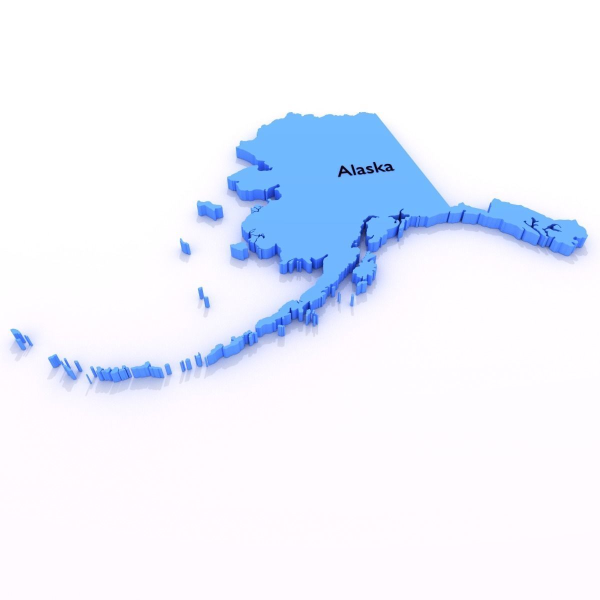 Map of the United States of America USA Low-poly 3D model_4