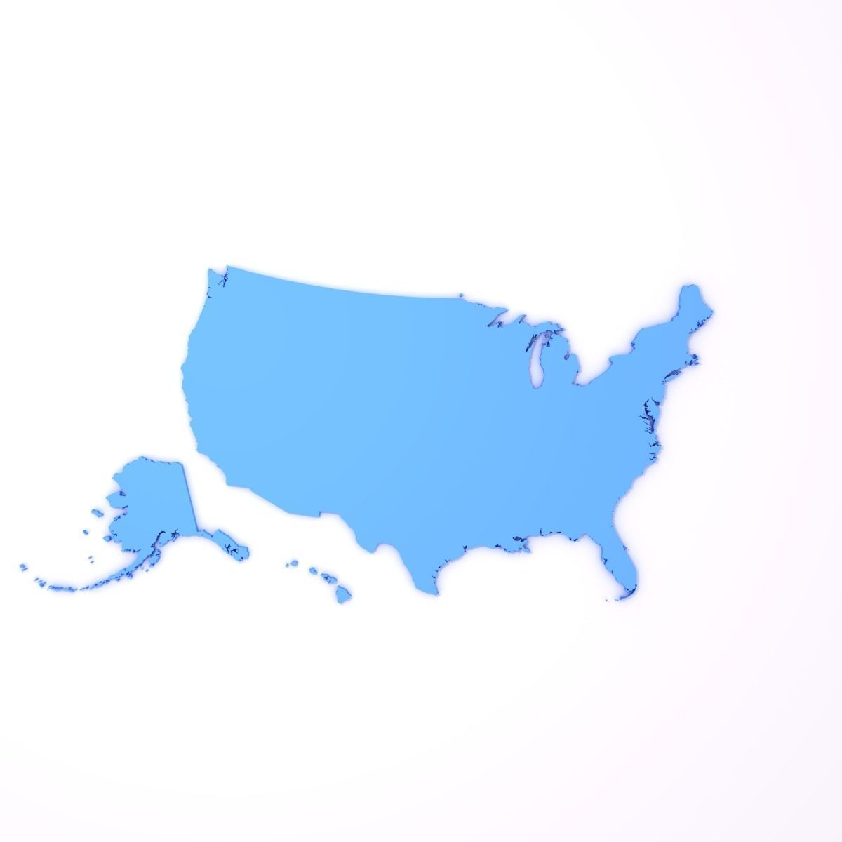 Map of the United States of America USA Low-poly 3D model_1
