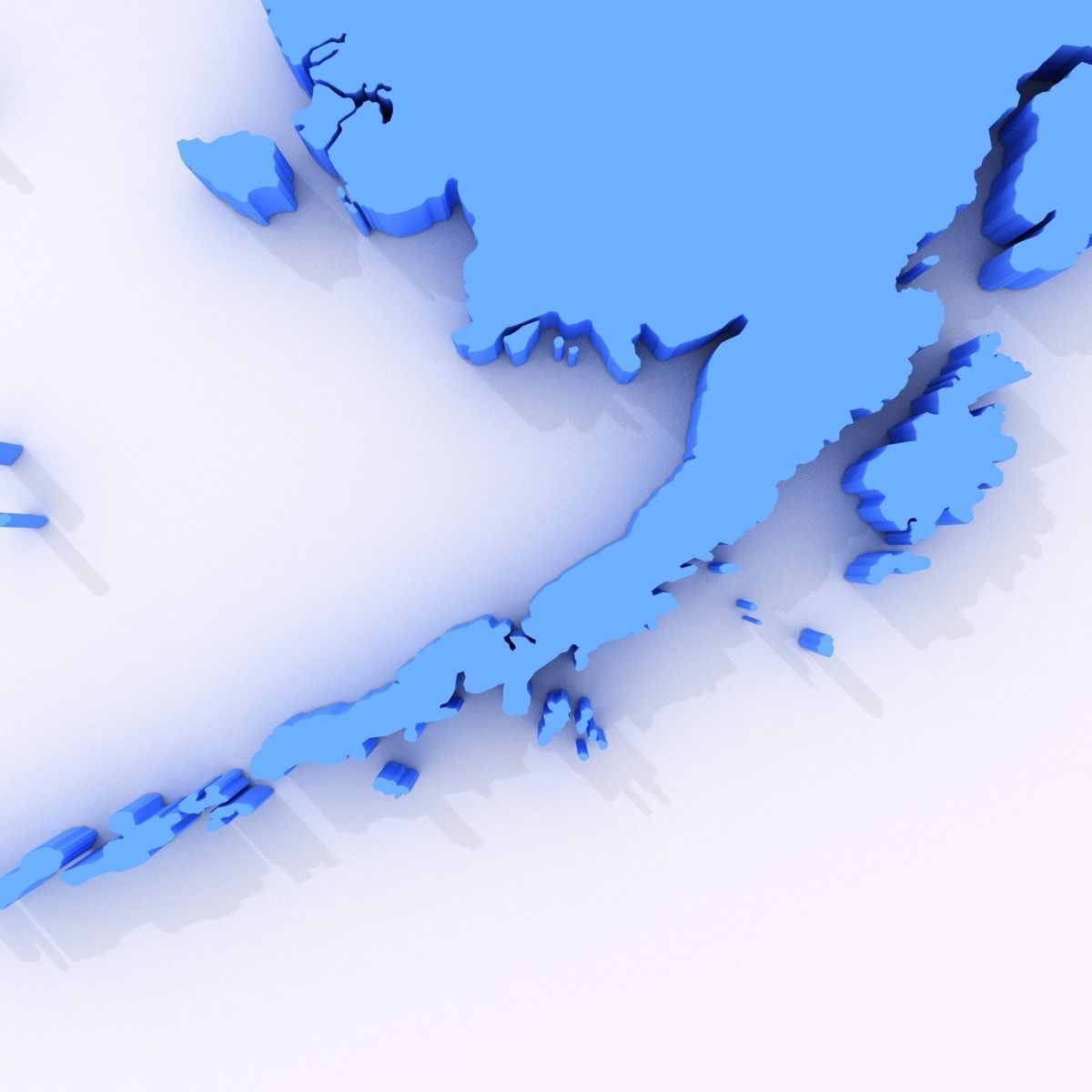 Map of the United States of America USA Low-poly 3D model_3