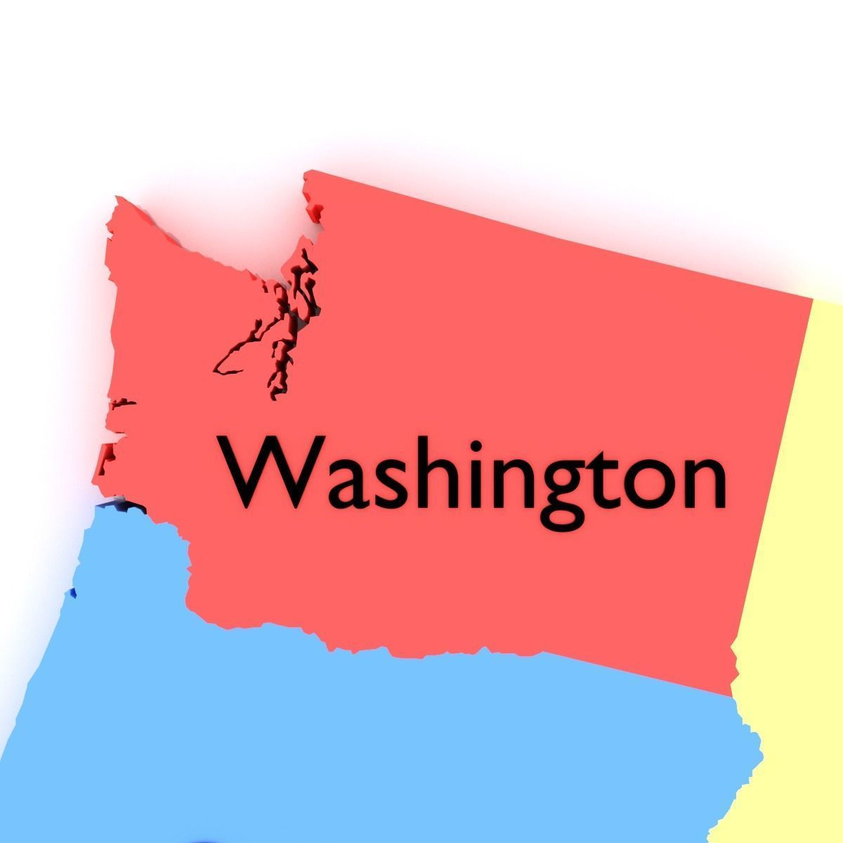 Map of the United States of America USA Low-poly 3D model_6