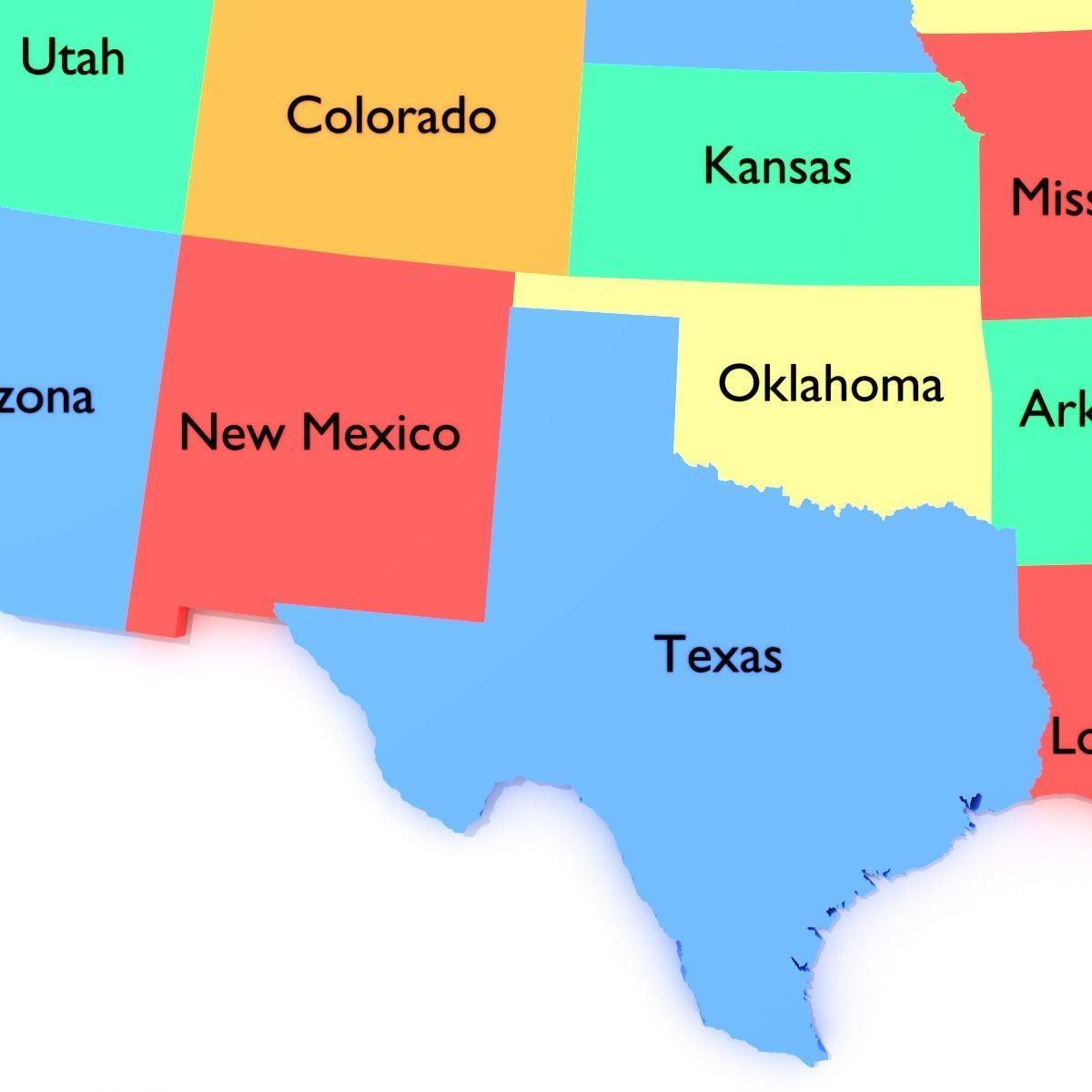 Map of the United States of America USA Low-poly 3D model_10