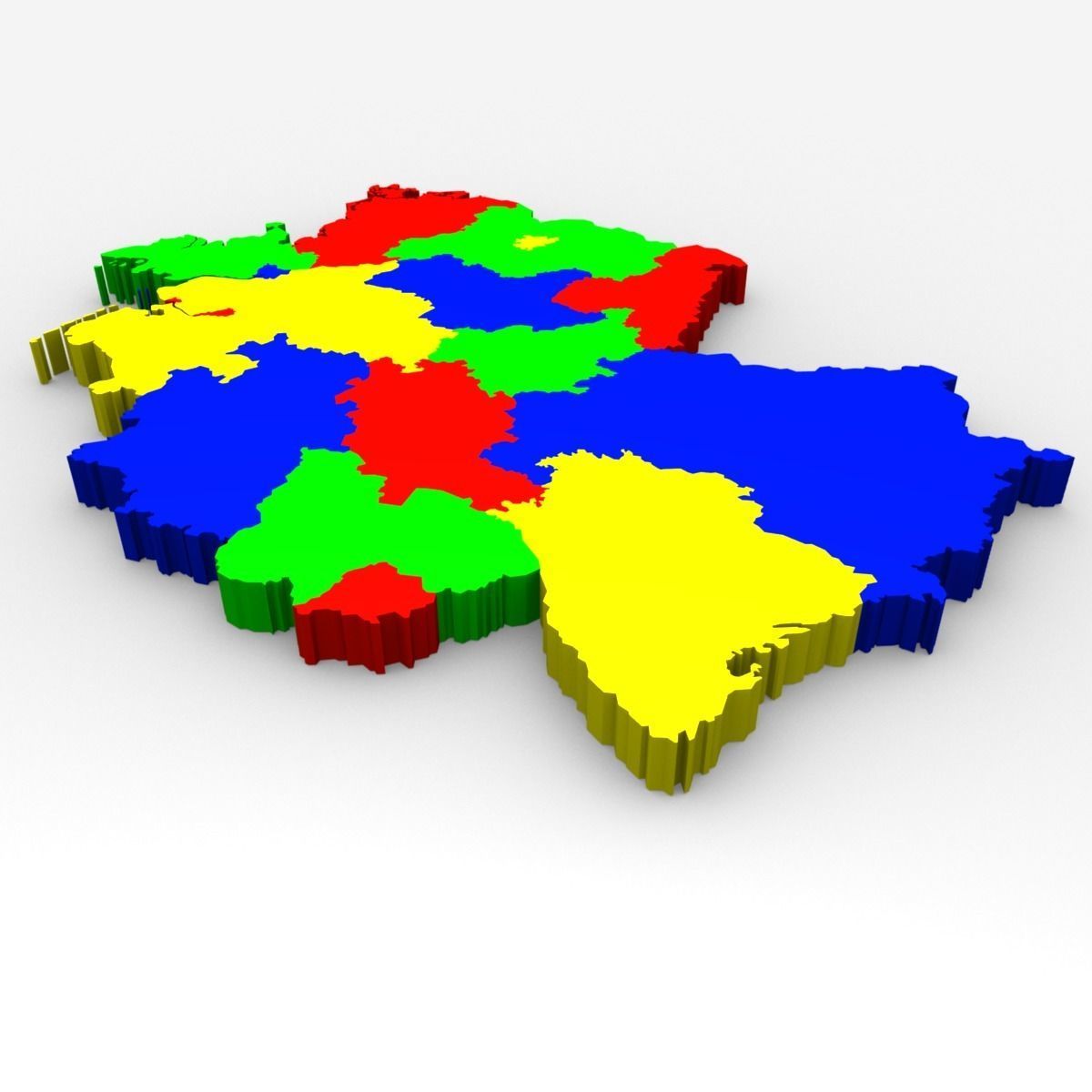 Map of Germany Low-poly 3D model_6