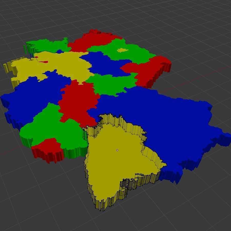 Map of Germany Low-poly 3D model_9