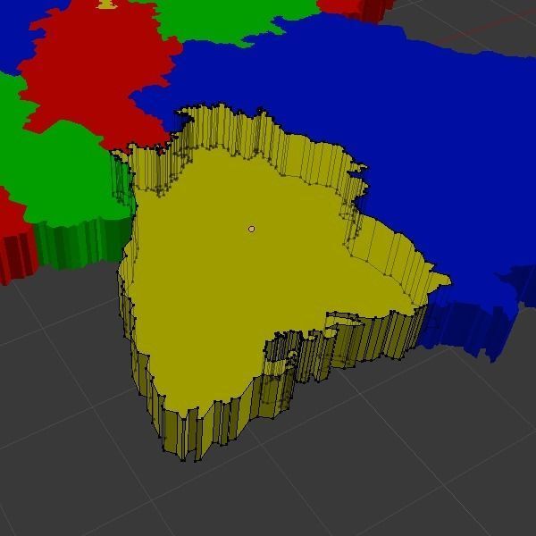 Map of Germany Low-poly 3D model_8