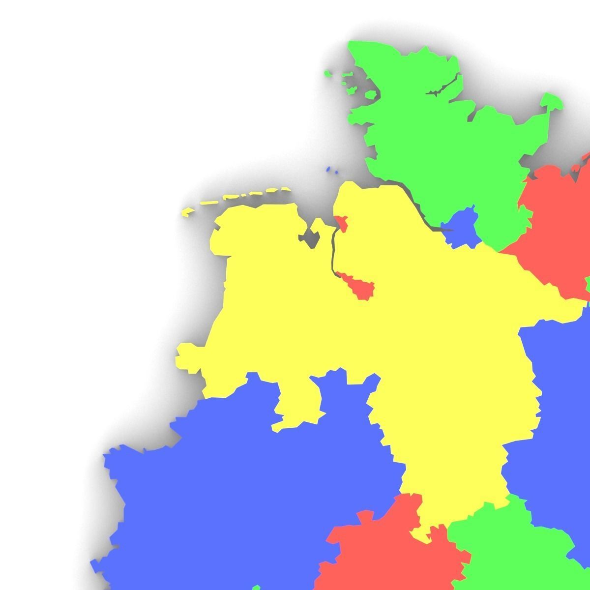 Map of Germany Low-poly 3D model_3