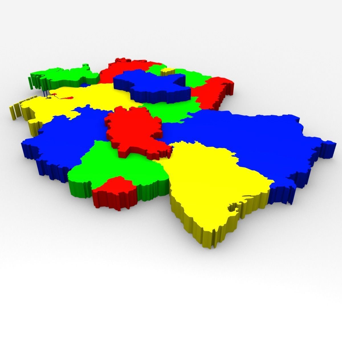 Map of Germany Low-poly 3D model_7