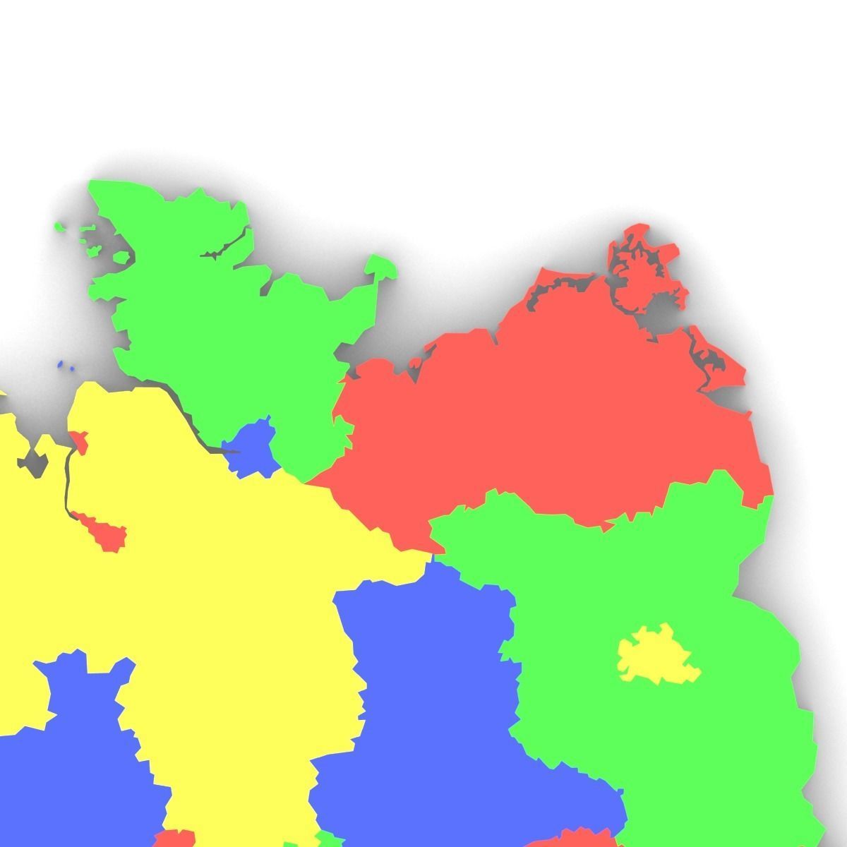 Map of Germany Low-poly 3D model_2