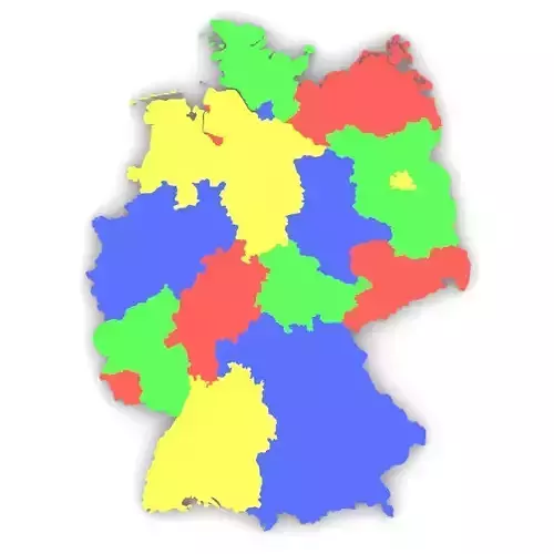 Map of Germany Low-poly 3D model