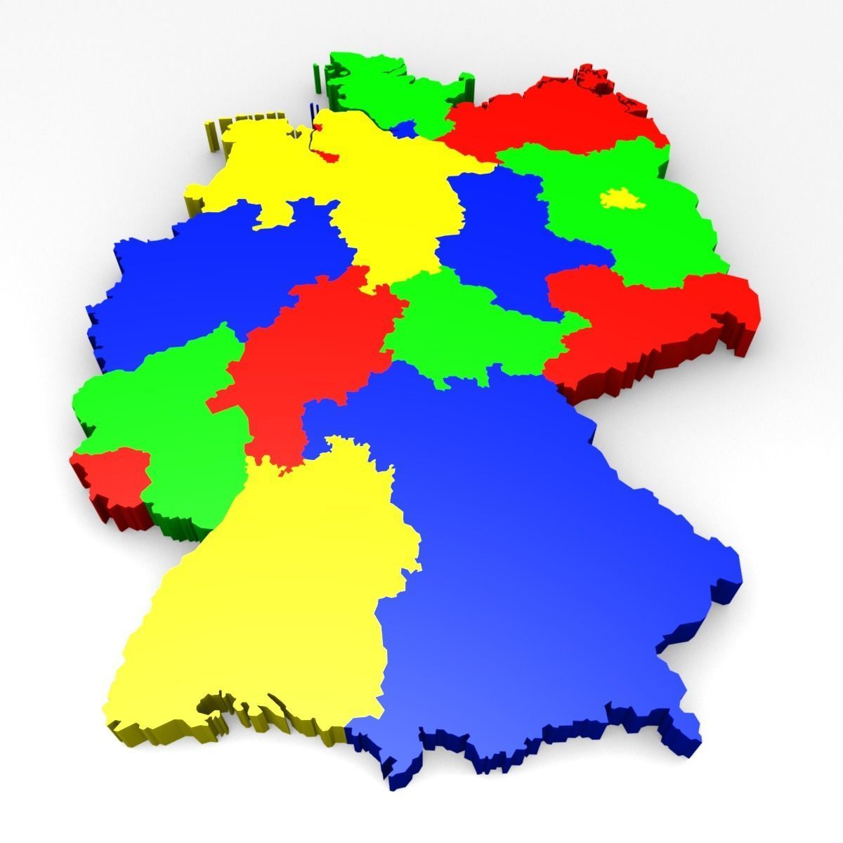 Map of Germany Low-poly 3D model_5