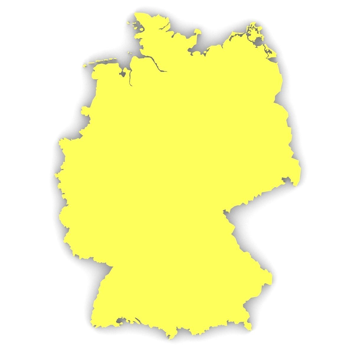 Map of Germany Low-poly 3D model_1