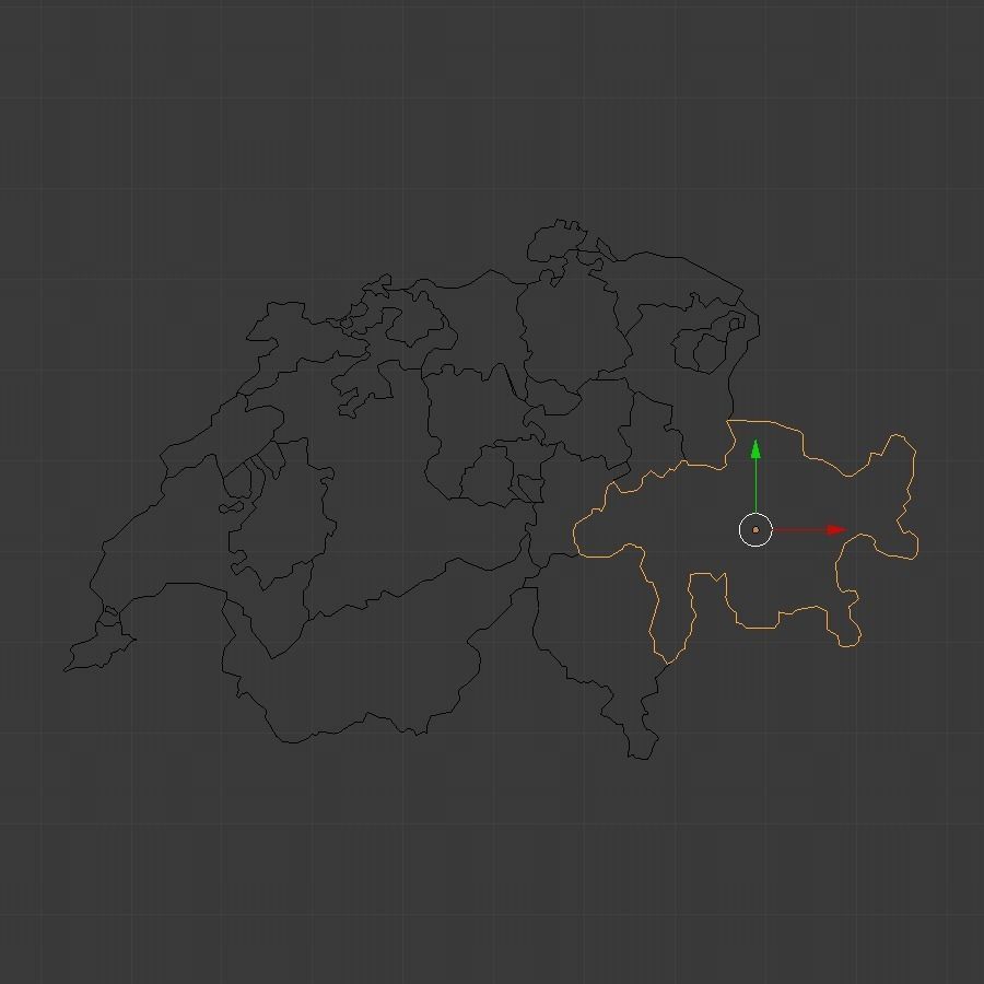Map of Switzerland Low-poly 3D model_5