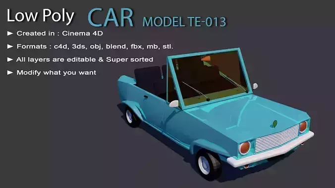 Low Poly Car  Model TE-013