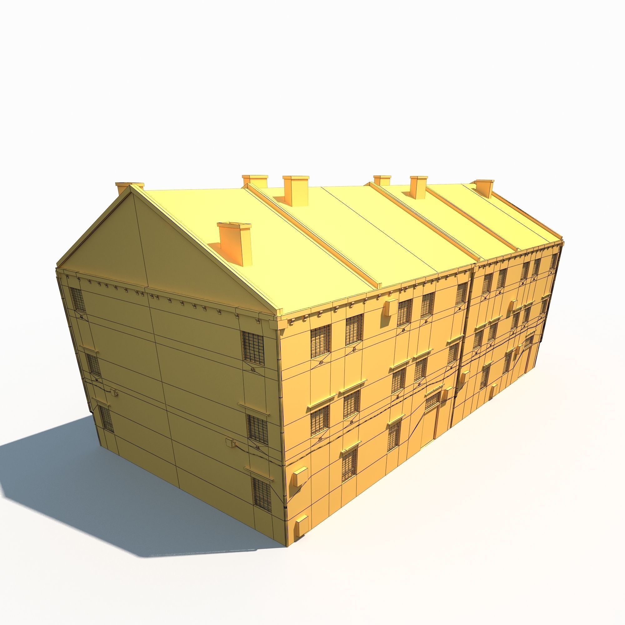 Apartment Buildings BUNDLE Low Poly Low-poly 3D model_21