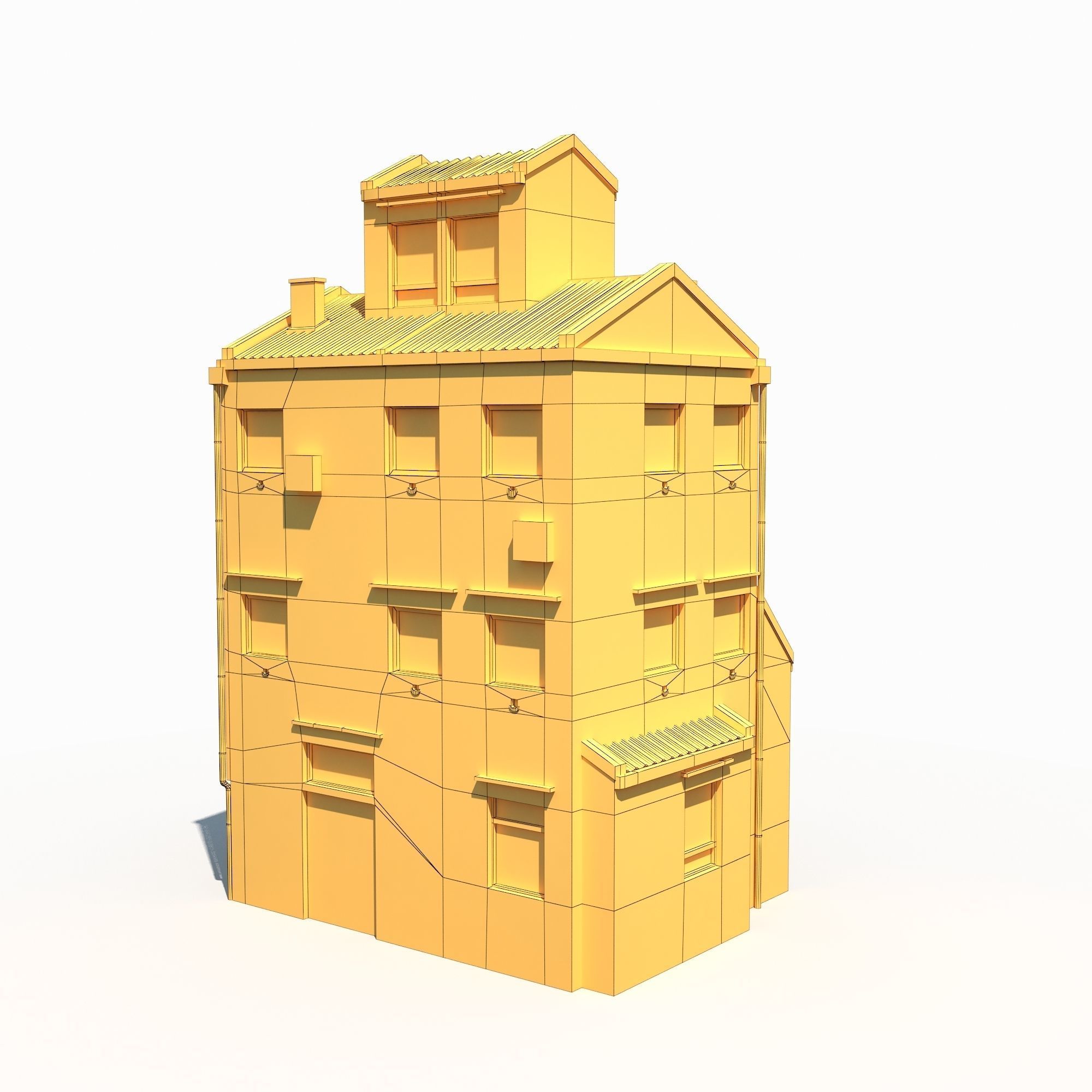 Apartment Buildings BUNDLE Low Poly Low-poly 3D model_20