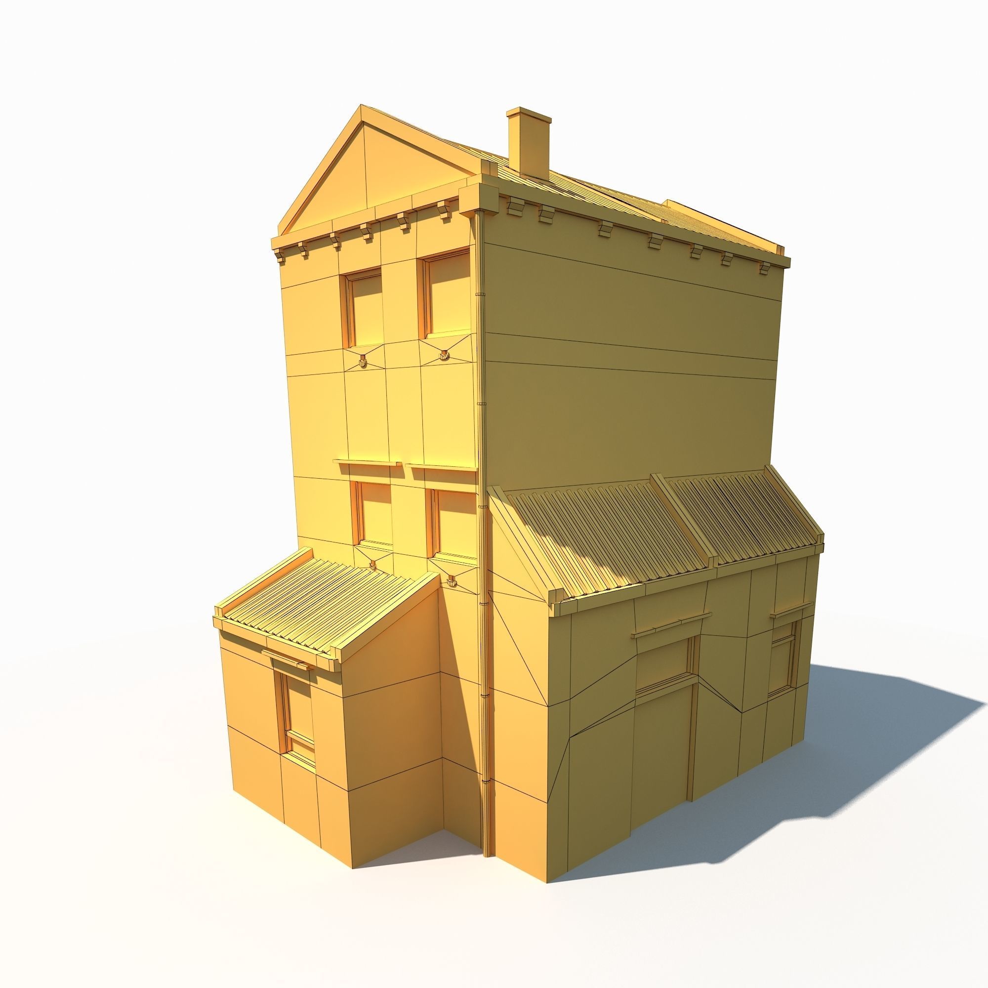 Apartment Buildings BUNDLE Low Poly Low-poly 3D model_22