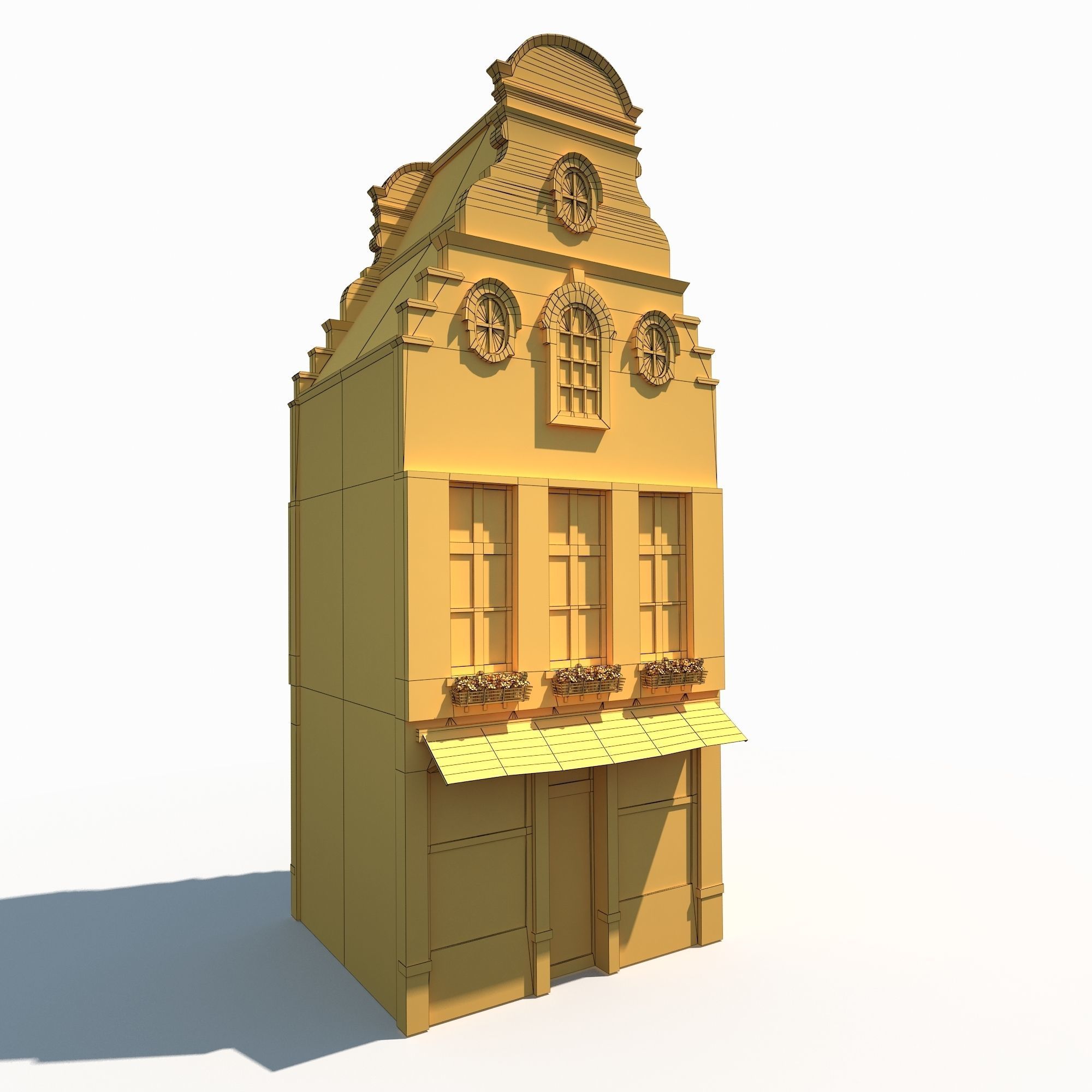 Apartment Buildings BUNDLE Low Poly Low-poly 3D model_16