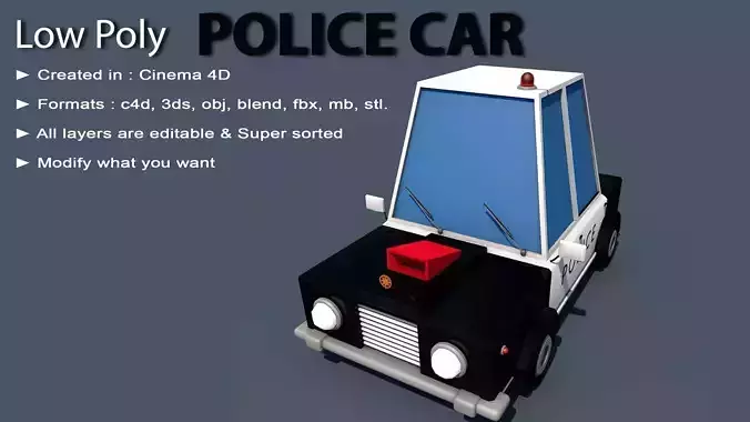Cartoon Police Car