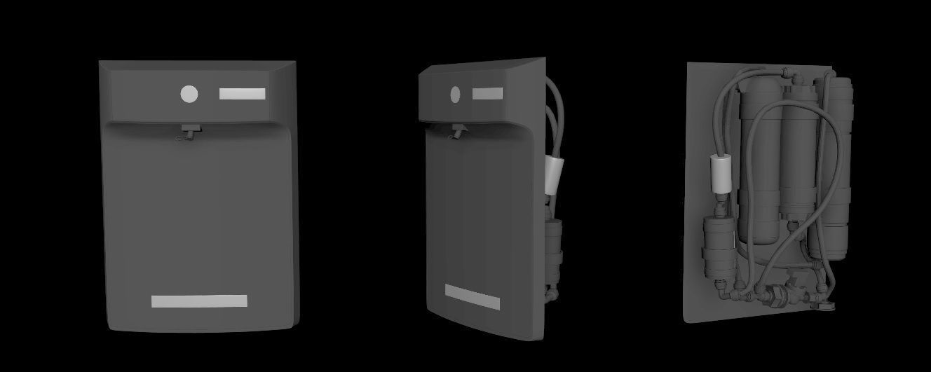 DrAqua three water dispensers 3D model_1