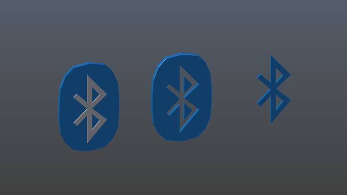 Low poly symbols of bluetooth Low-poly 3D model
