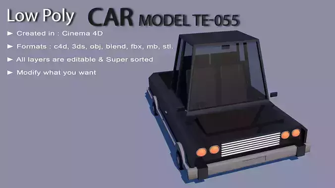 Low Poly Car Model TE-055