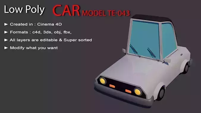 Low Poly Car Model TE-043